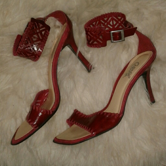 Carlos Santana Shoes - 💥SALE💥.Carlos Santana red leather sandals heels